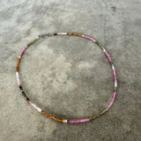 faceted tourmaline cube necklace