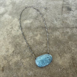 large faceted aquamarine necklace