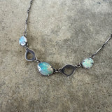 tiny rough cut and welo opal necklace