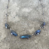 5 piece marquise labradorite necklace