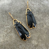 black obsidian cicada earrings