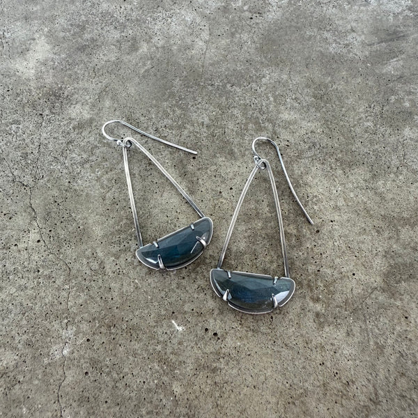 labradorite arc earrings