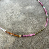 faceted tourmaline cube necklace