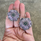 amethyst slice earrings