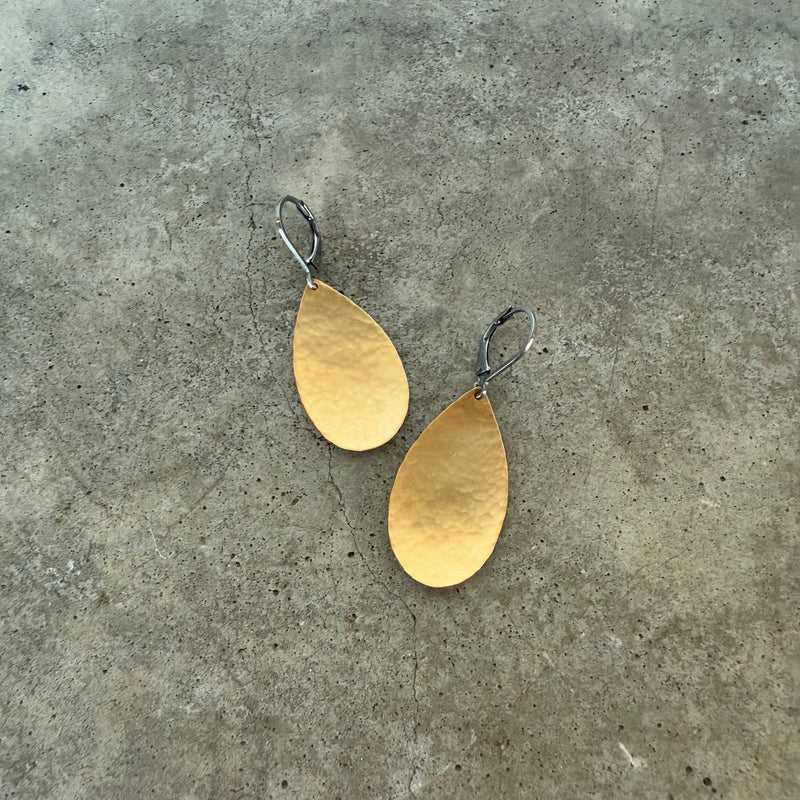 hammered teardrop earrings