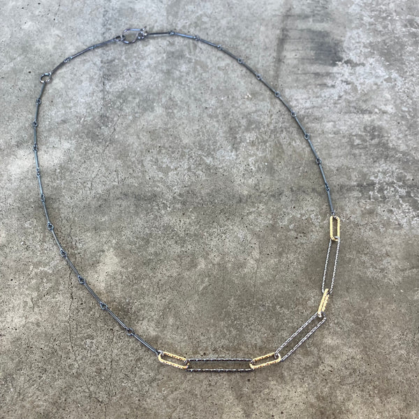 long short textured layering necklace