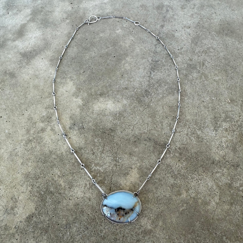 peruvian opal freeform necklace