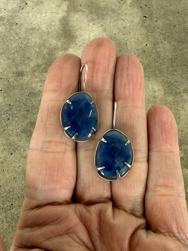 tanzanite freeform drop earrings