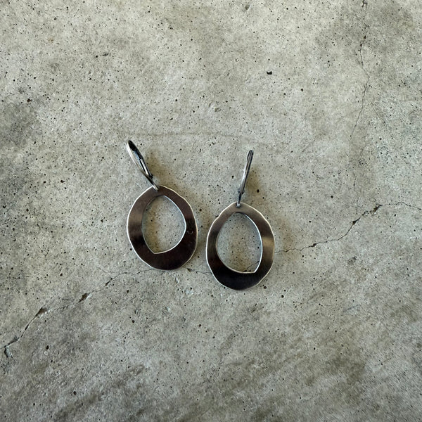 small thin rough cut rolled earrings