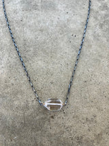 single herkimer diamond necklace-2 tone - Lisa Crowder Studio