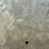 small watermelon tourmaline heart necklace-vermeil - Lisa Crowder Studio