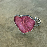 pink tourmaline slice cuff bracelet