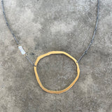 asymmetrical gold rough cut and opal necklace