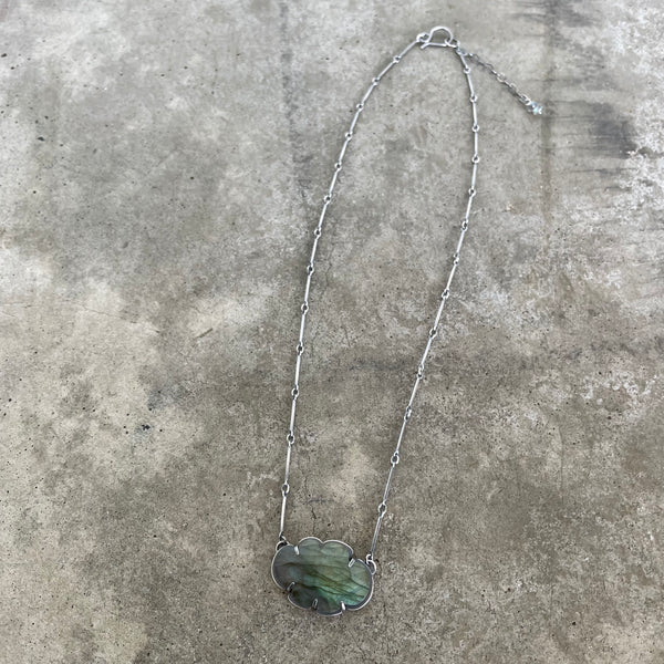 faceted labradorite cloud necklace