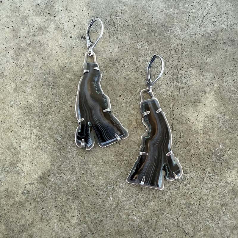 freeform agate earrings