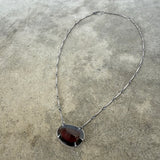 faceted garnet single stone necklace