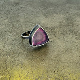 pinkish purple tourmaline slice ring - Lisa Crowder Studio
