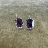 silky sapphire geometric earrings