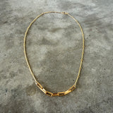 box chain layering necklace-gold