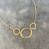 three rough cut graduated necklace