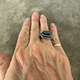 geometric sapphire ring