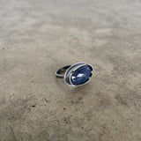 oval sapphire rosecut ring