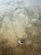 small labradorite petal necklace