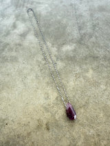 pink tourmaline faceted pendant