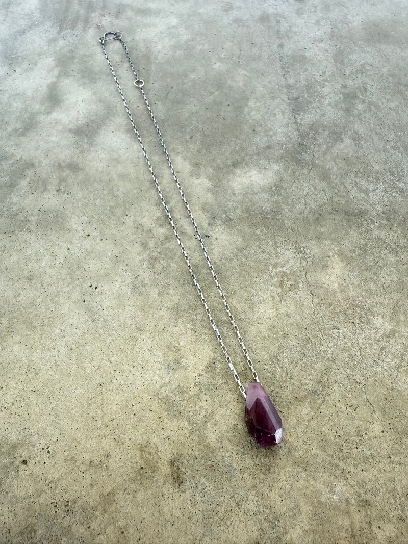 pink tourmaline faceted pendant