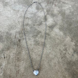 mini rainbow moonstone heart necklace - Lisa Crowder Studio