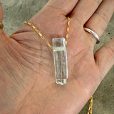 natural aquamarine pendant-goldfill - Lisa Crowder Studio