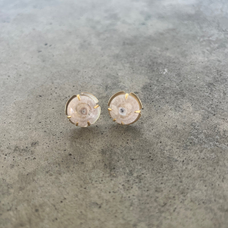 solar quartz post earrings