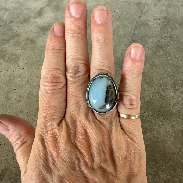 peruvian opal freeform ring