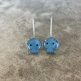 aqua chalcedony skull earrings