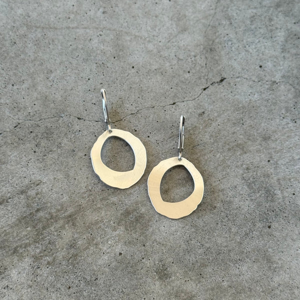 small thin rough cut rolled earrings