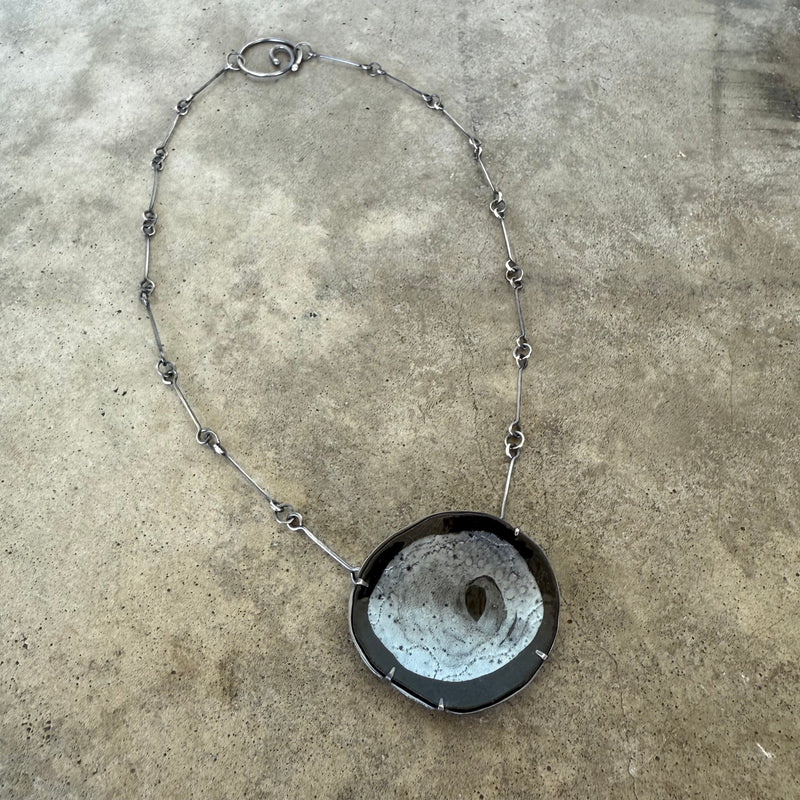 large enamel freeform necklace