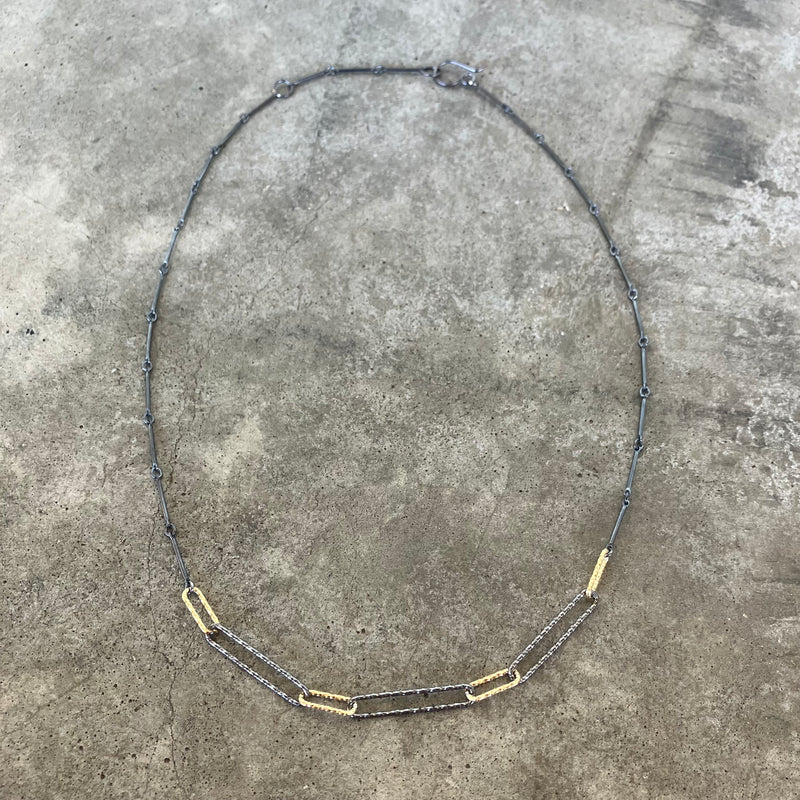 long short textured layering necklace
