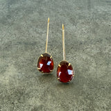 hessonite garnet freeform earrings - Lisa Crowder Studio
