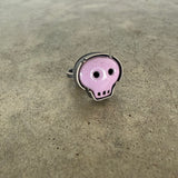 small skull ring-pink