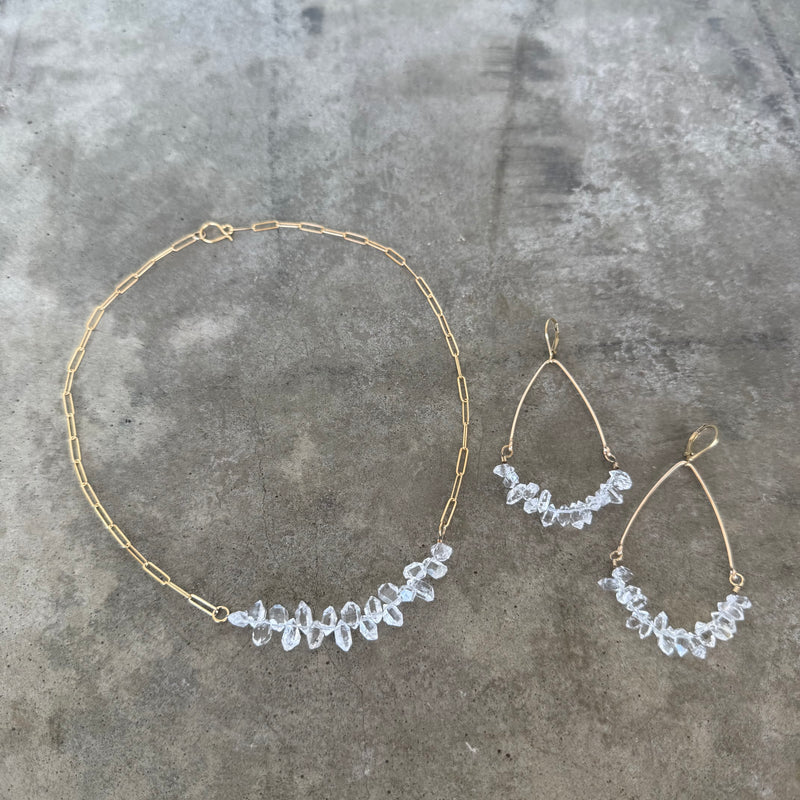 herkimer diamond cluster necklace