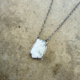 rainbow moonstone geometric necklace