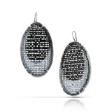 enamel mesh half moon earrings-silver - Lisa Crowder Studio