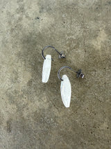 rainbow moonstone hoop post earrings