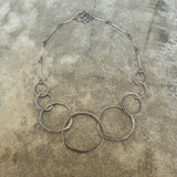 thin seven rough cut necklace-oxidized