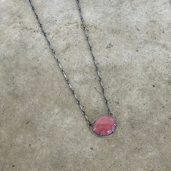 freeform rhodochrosite necklace