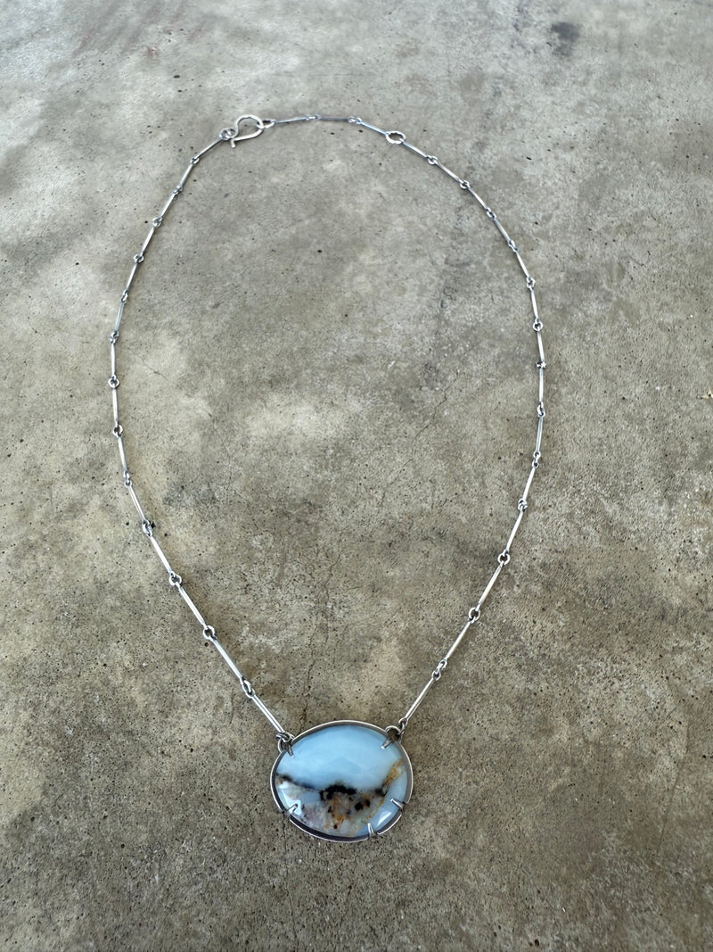 peruvian opal freeform necklace
