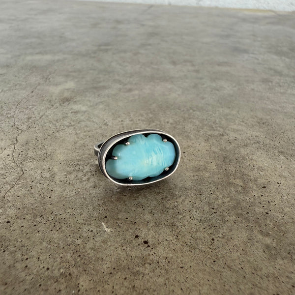 peruvian opal cloud ring