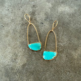 amazonite arc earrings