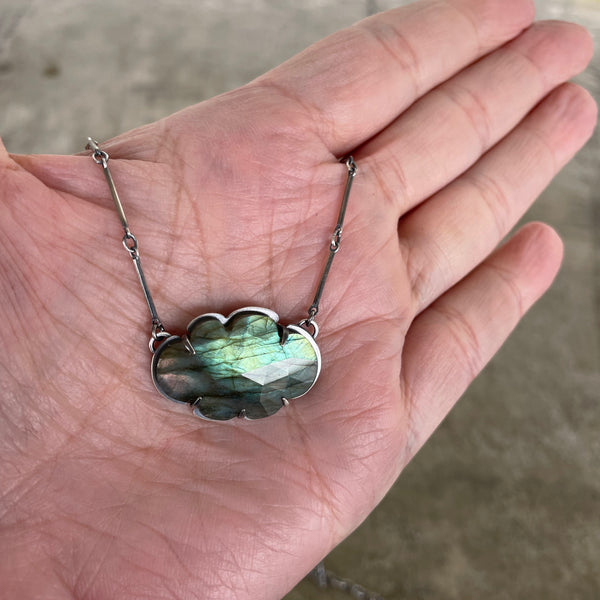 faceted labradorite cloud necklace