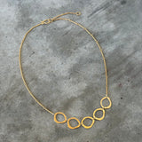 small 5 rough cut two tone necklace-vermeil